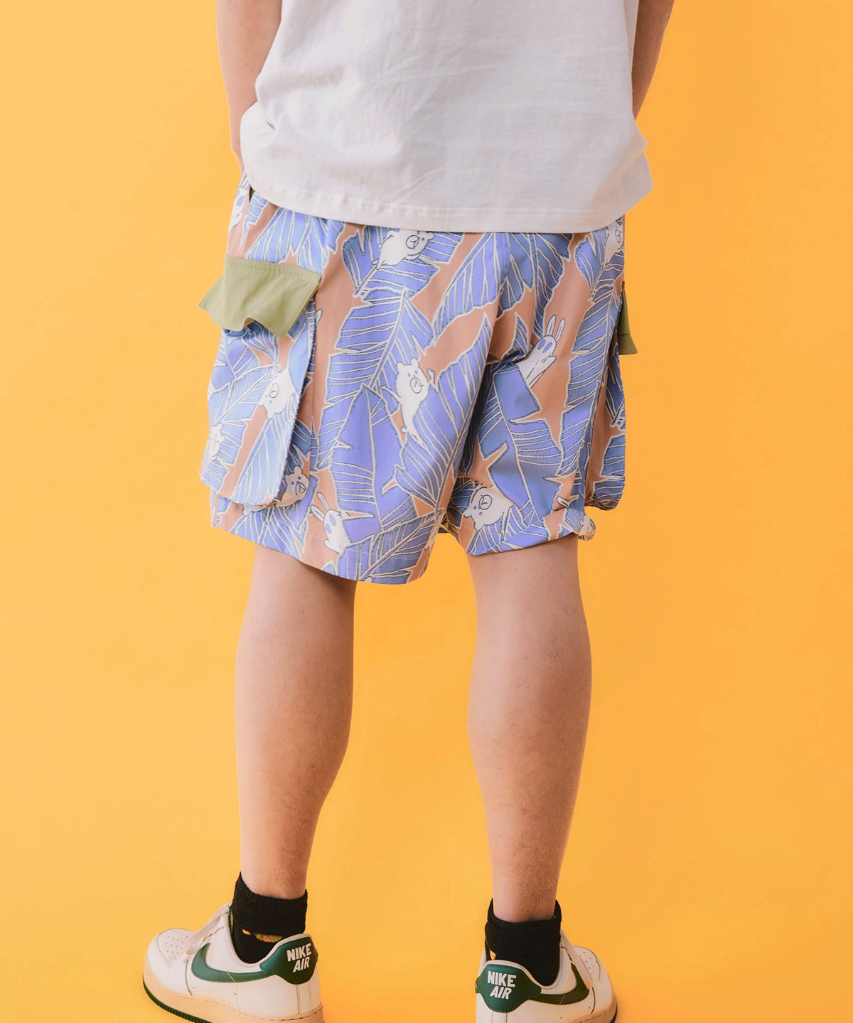 Parityキャラ トロピカルリーフ柄ハーフパンツ-5