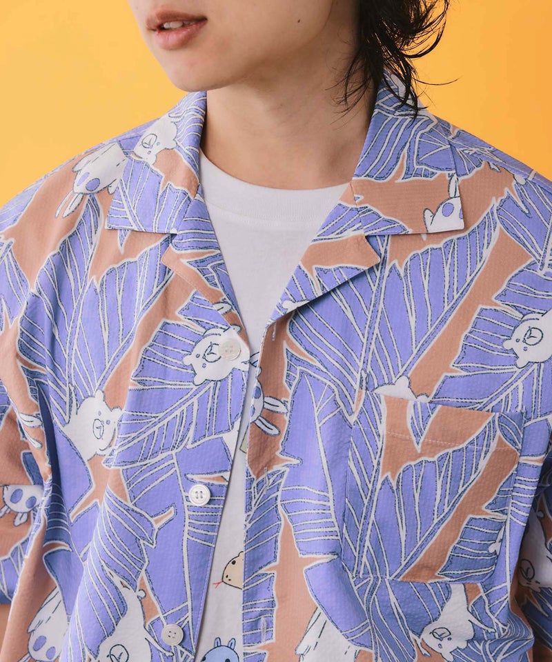 Parityキャラ トロピカルリーフ柄シャツ-6