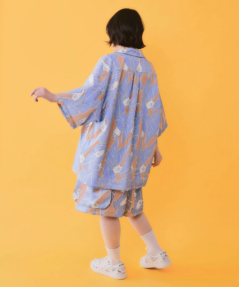 Parityキャラ トロピカルリーフ柄シャツ-9