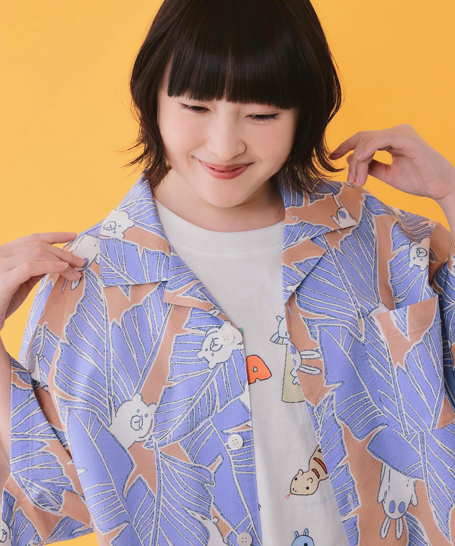 362113：Parityキャラ トロピカルリーフ柄シャツの通販-ScoLar