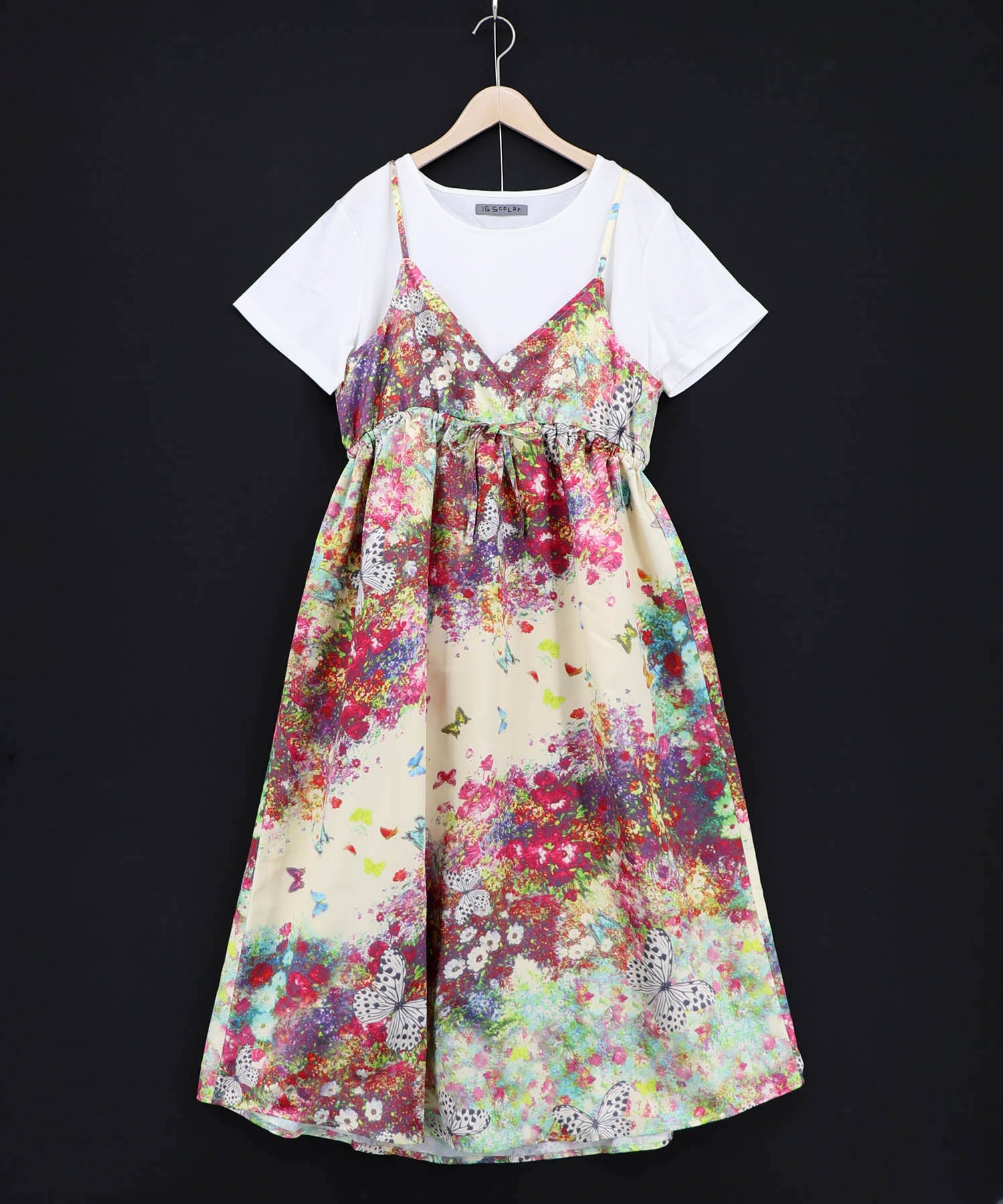 イズスカラー 【公式店限定】花柄ヴィンテージサテン キャミワンピース 562231：【公式店限定】花柄ヴィンテージサテン キャミワンピースの