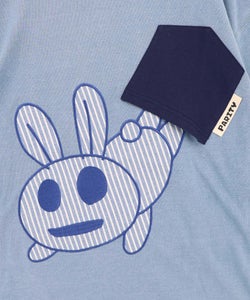 ポケットからこぼれウサギ アップリケTシャツ-15