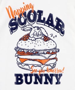 お昼寝ウサギinスカラーバーガー柄Tシャツ-11