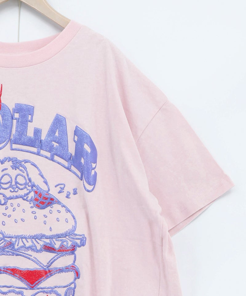 お昼寝ウサギinスカラーバーガー柄Tシャツ-19