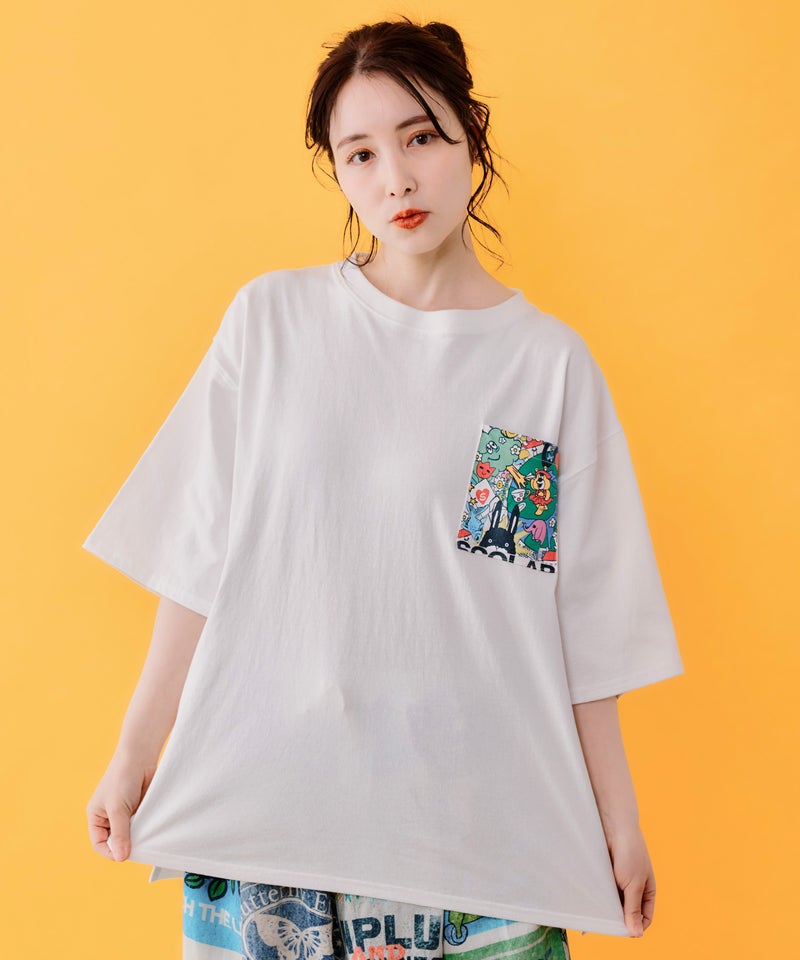 カートゥーン風 スカラーワールド柄Tシャツ-3