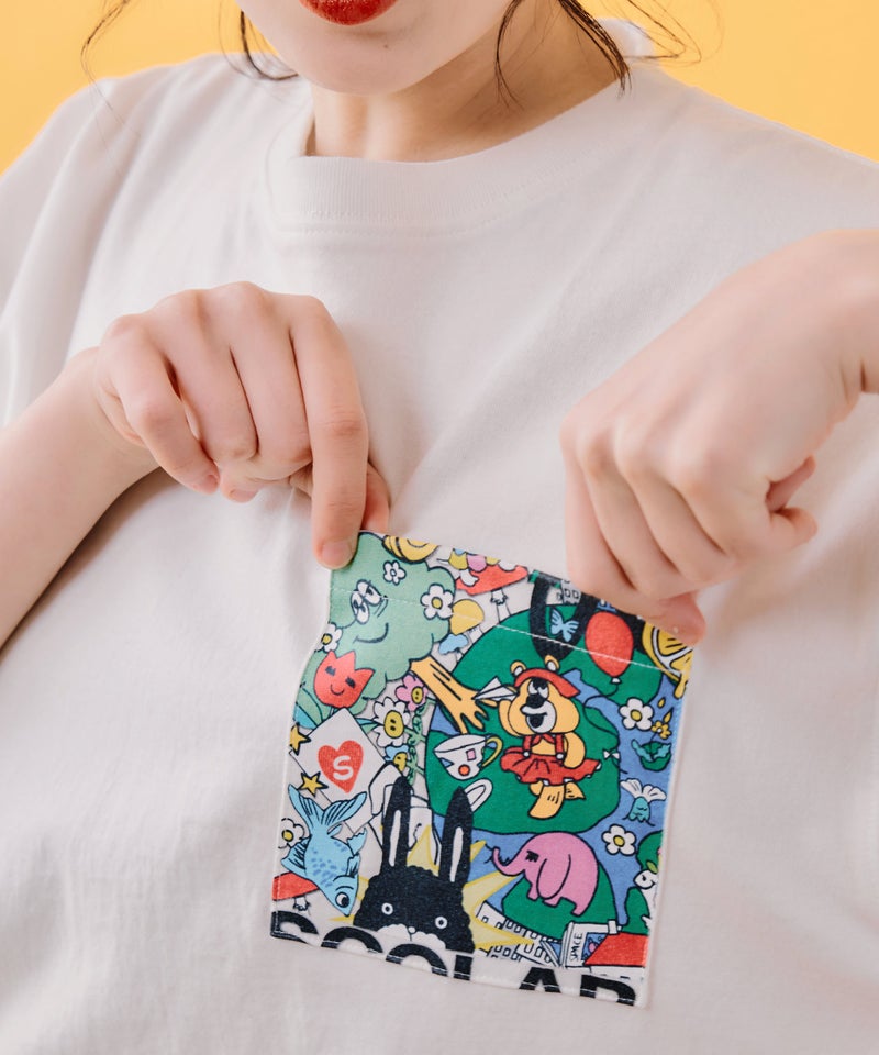カートゥーン風 スカラーワールド柄Tシャツ-6