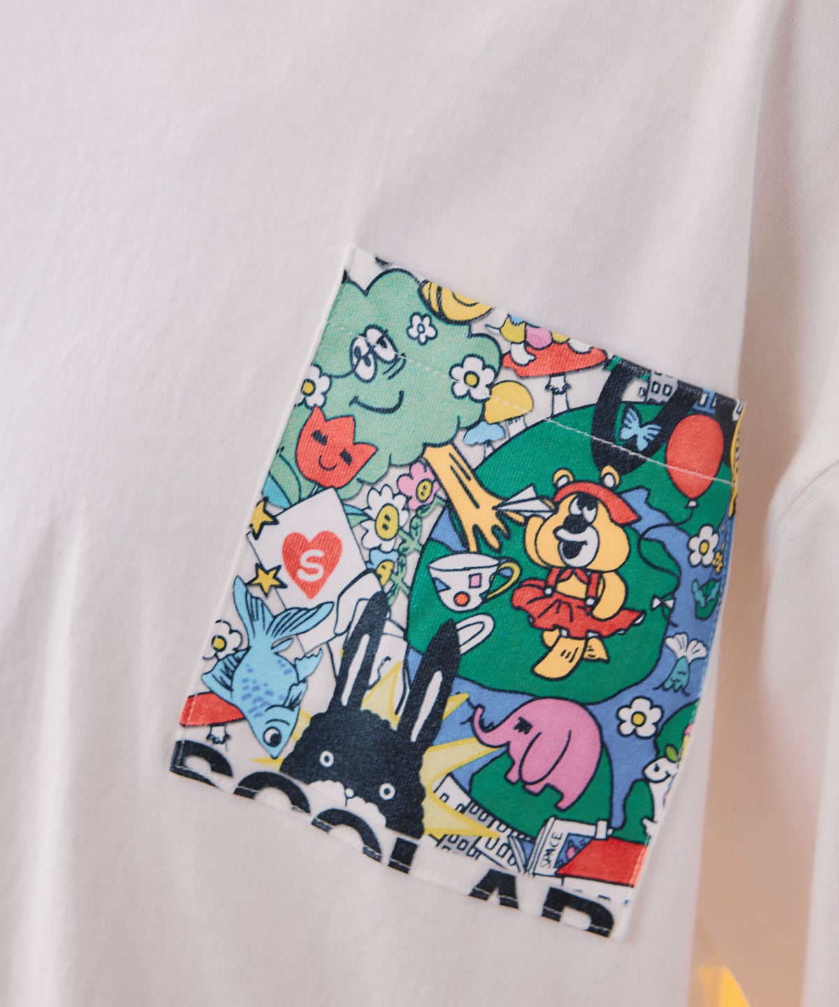 カートゥーン風 スカラーワールド柄Tシャツ-7