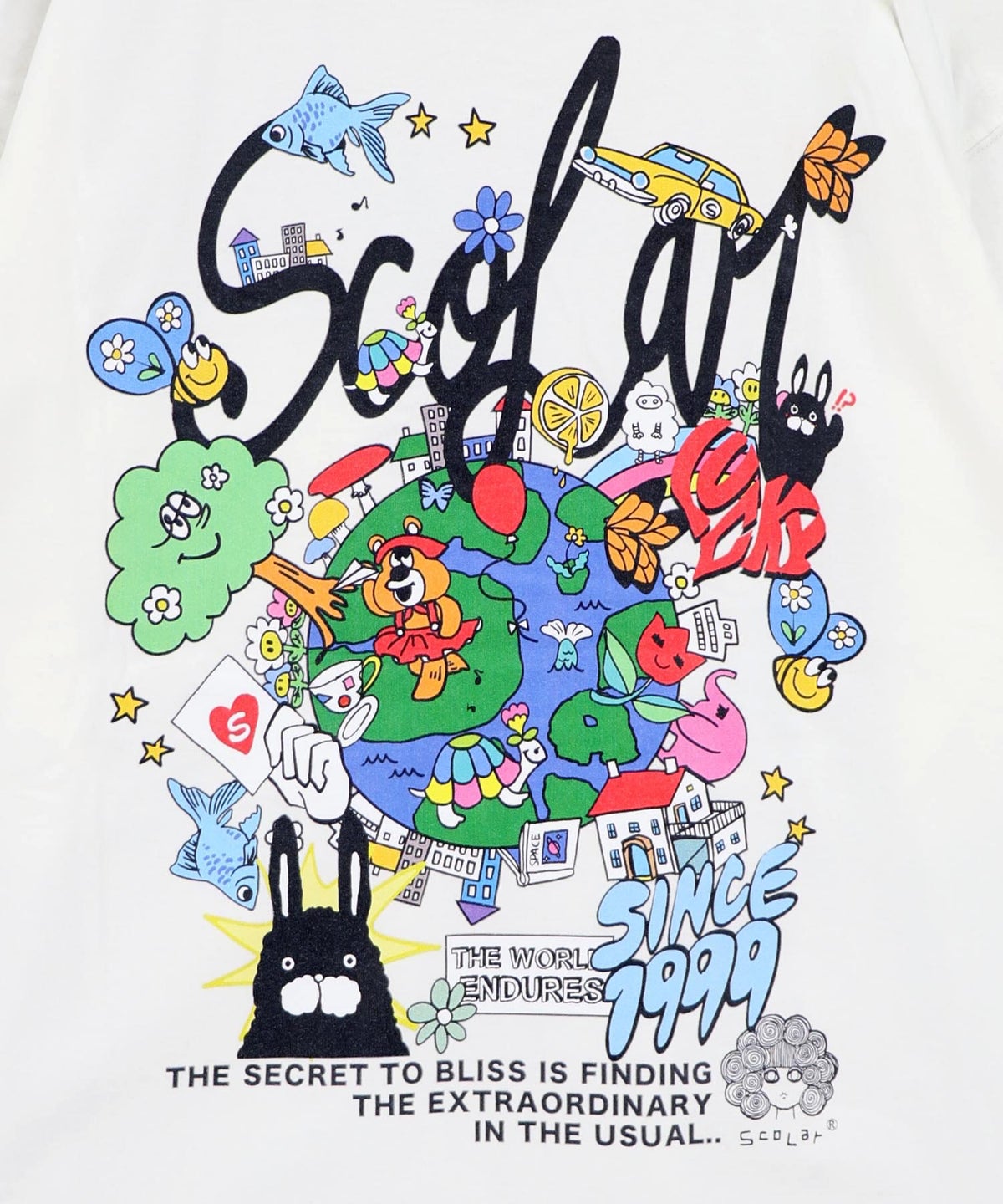 カートゥーン風 スカラーワールド柄Tシャツ-10