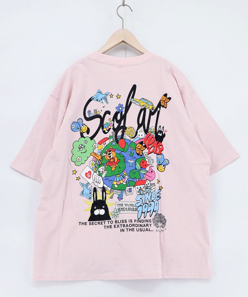 カートゥーン風 スカラーワールド柄Tシャツ-15