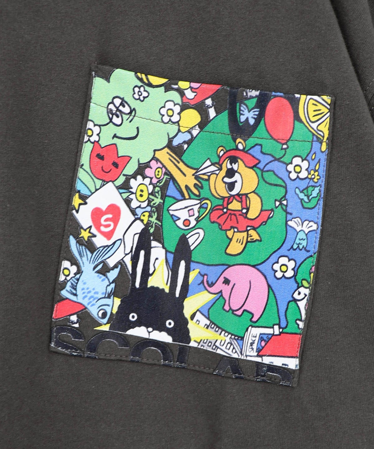 カートゥーン風 スカラーワールド柄Tシャツ-22