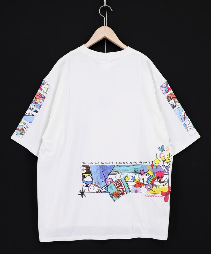 カラフルストリートガール柄Tシャツ-10