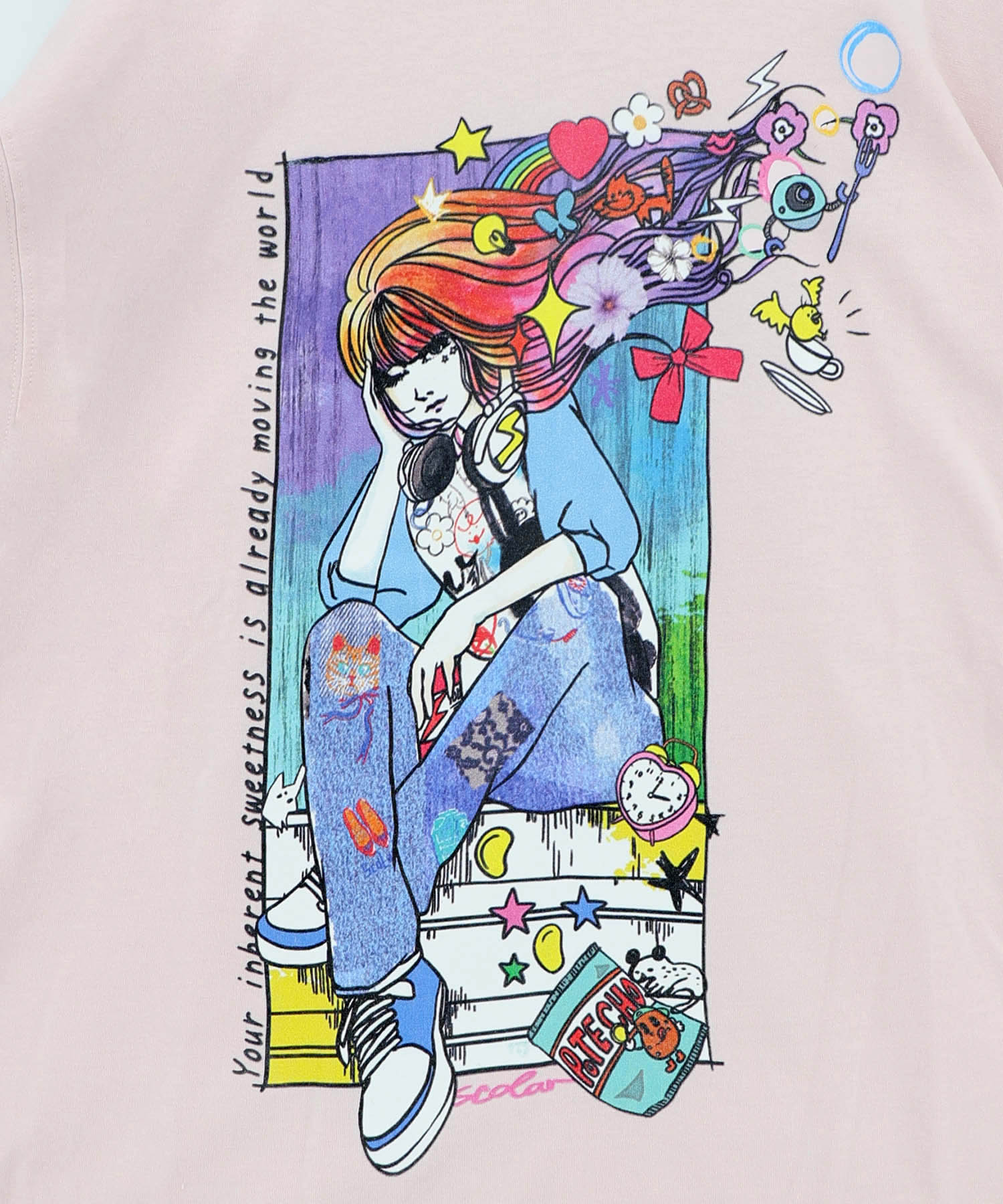 162664:カラフルストリートガール柄Tシャツの通販-ScoLar 162664:カラフルストリートガール柄Tシャツの通販-ScoLar