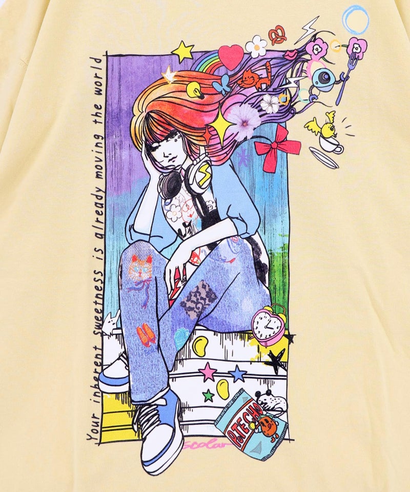 カラフルストリートガール柄Tシャツ-20