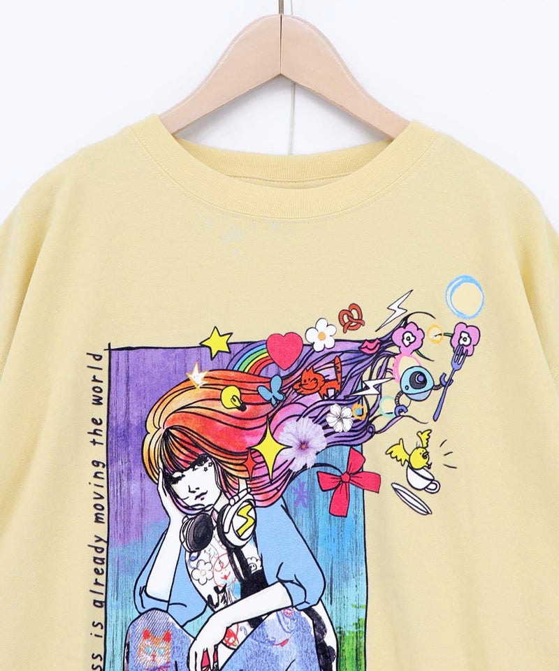 カラフルストリートガール柄Tシャツ-21