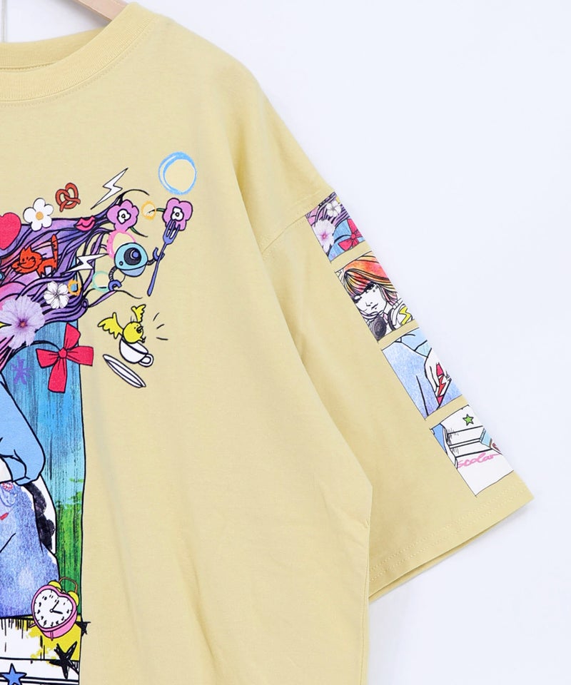 カラフルストリートガール柄Tシャツ-22