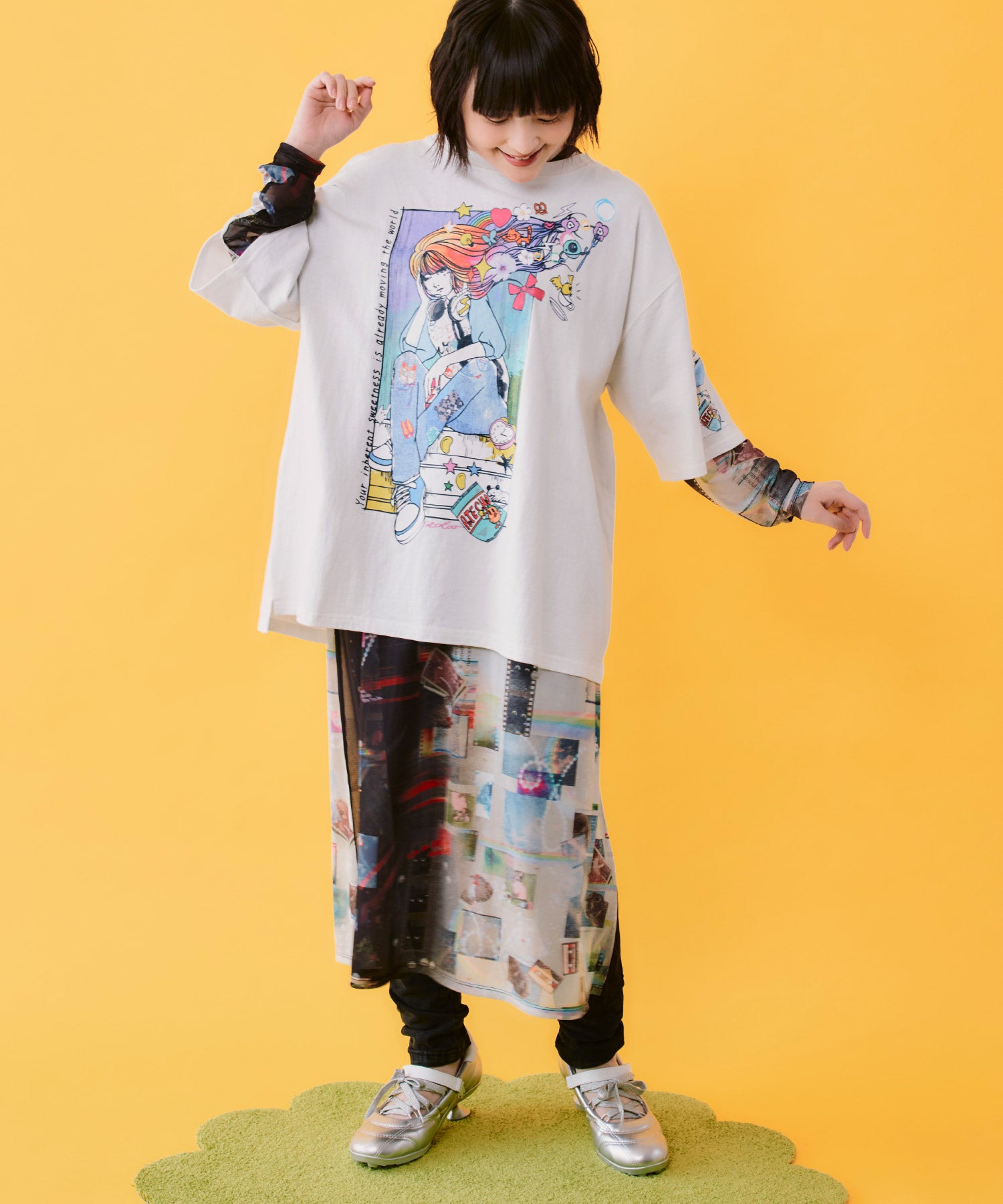3点まとめ更新 162662：4柄展開 ロングスリーブソフトチュールワンピースの通販-ScoLar