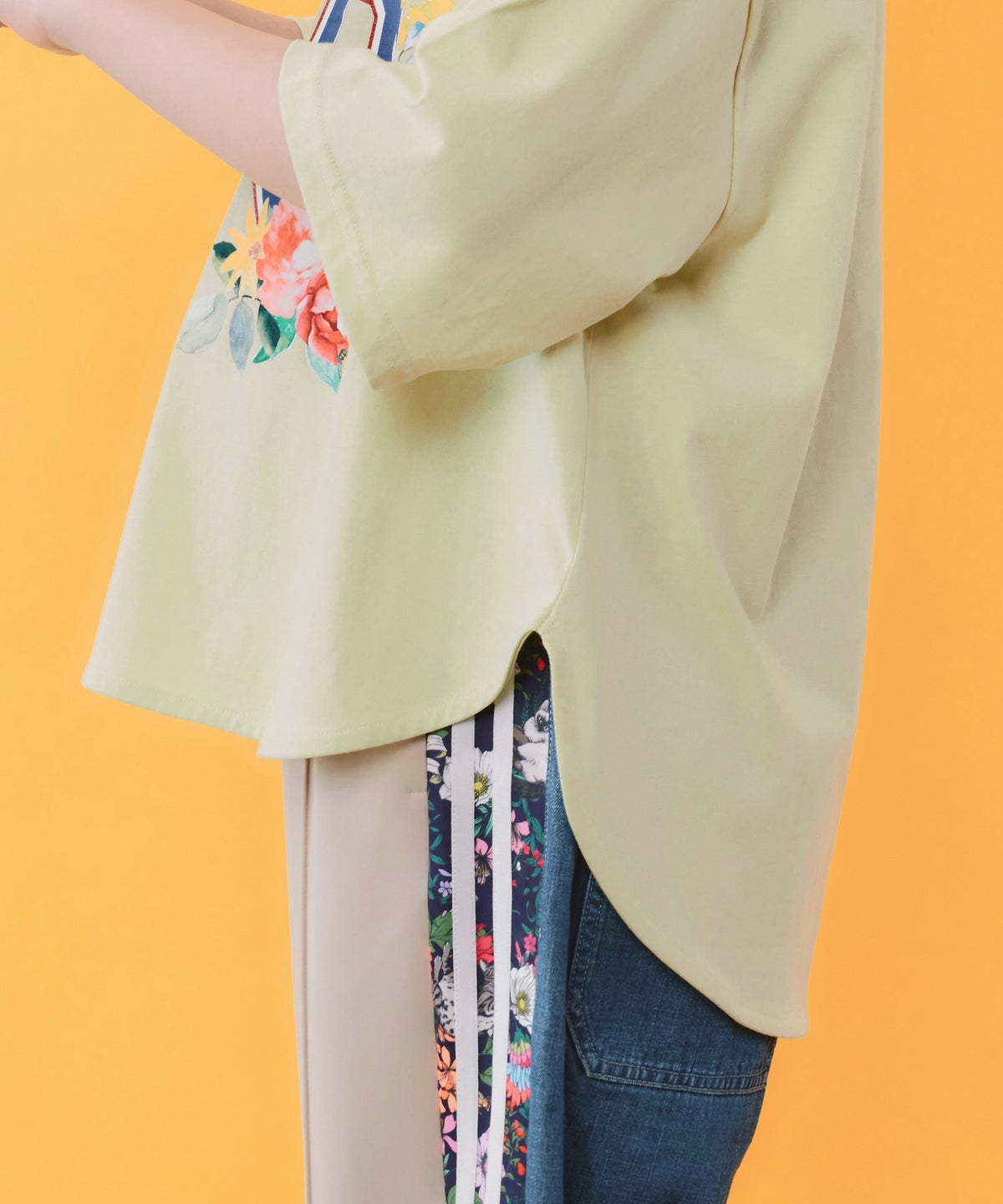 花ネコ×スカラーナンバー柄 接触冷感Tシャツ-6