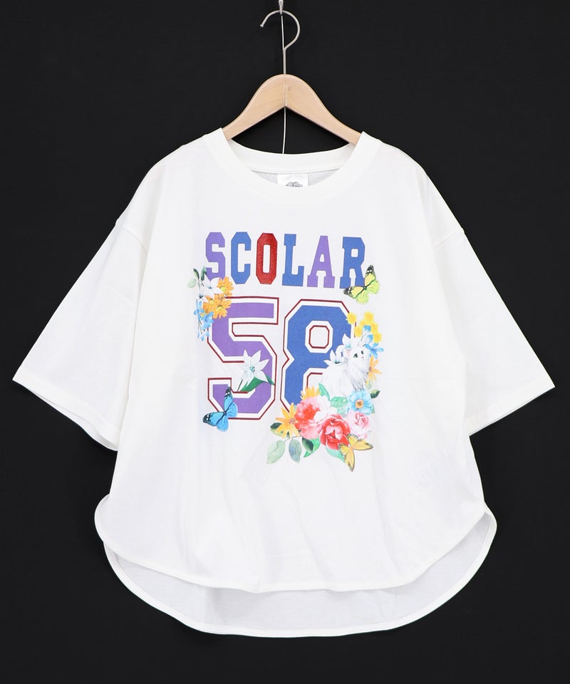 花ネコ×スカラーナンバー柄 接触冷感Tシャツ-7