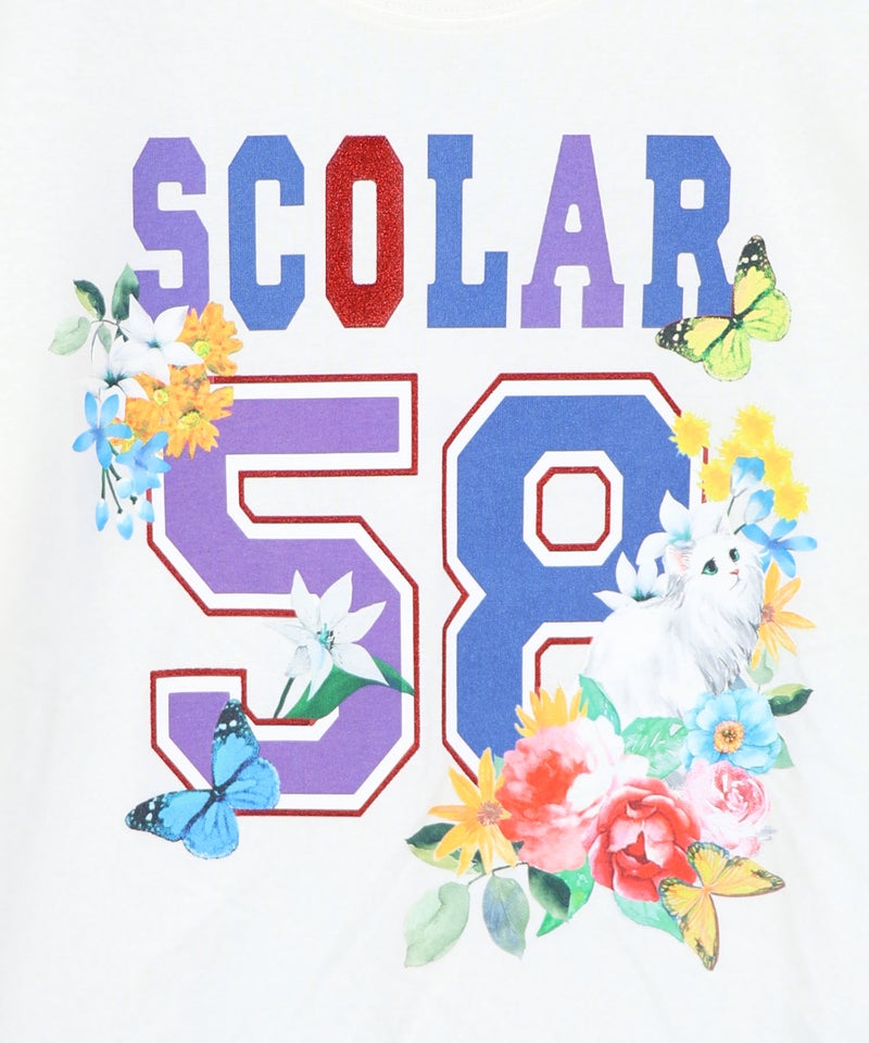 花ネコ×スカラーナンバー柄 接触冷感Tシャツ-8