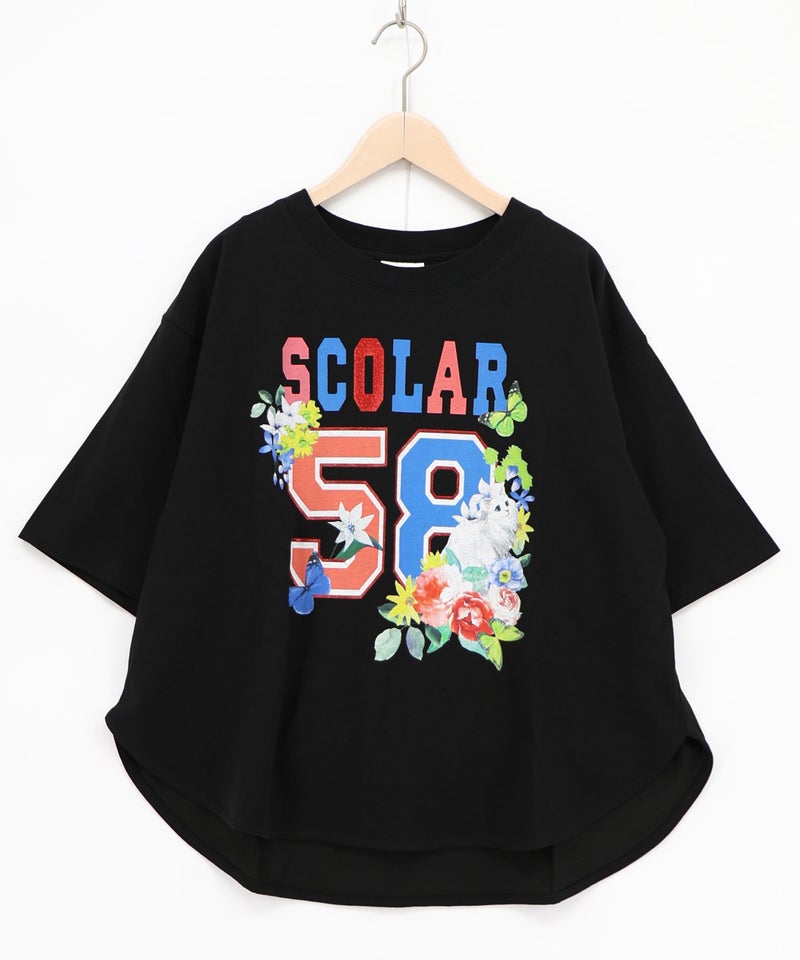 花ネコ×スカラーナンバー柄 接触冷感Tシャツ-9