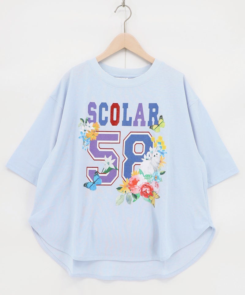 花ネコ×スカラーナンバー柄 接触冷感Tシャツ-11