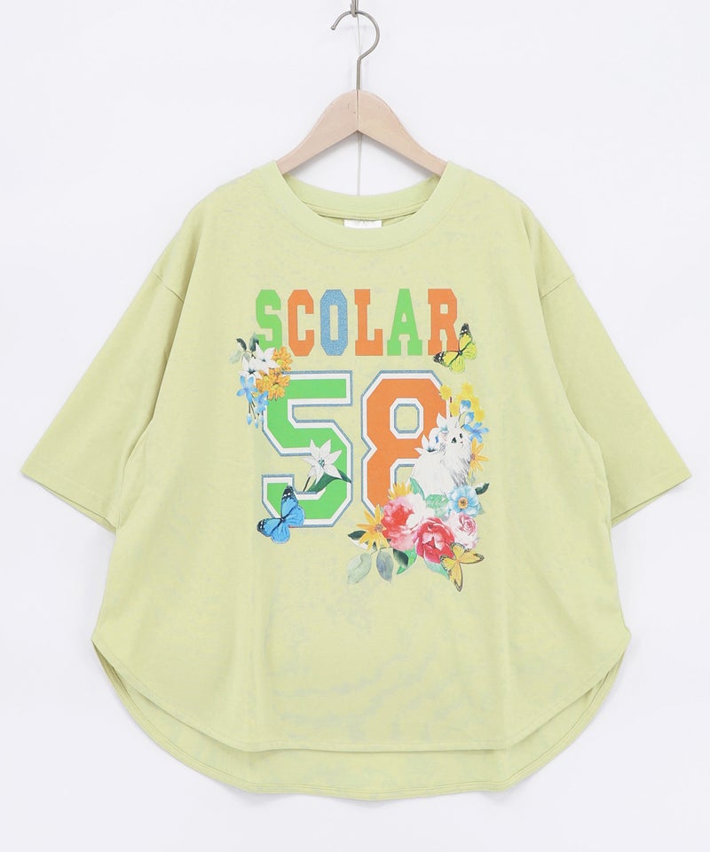 花ネコ×スカラーナンバー柄 接触冷感Tシャツ-13
