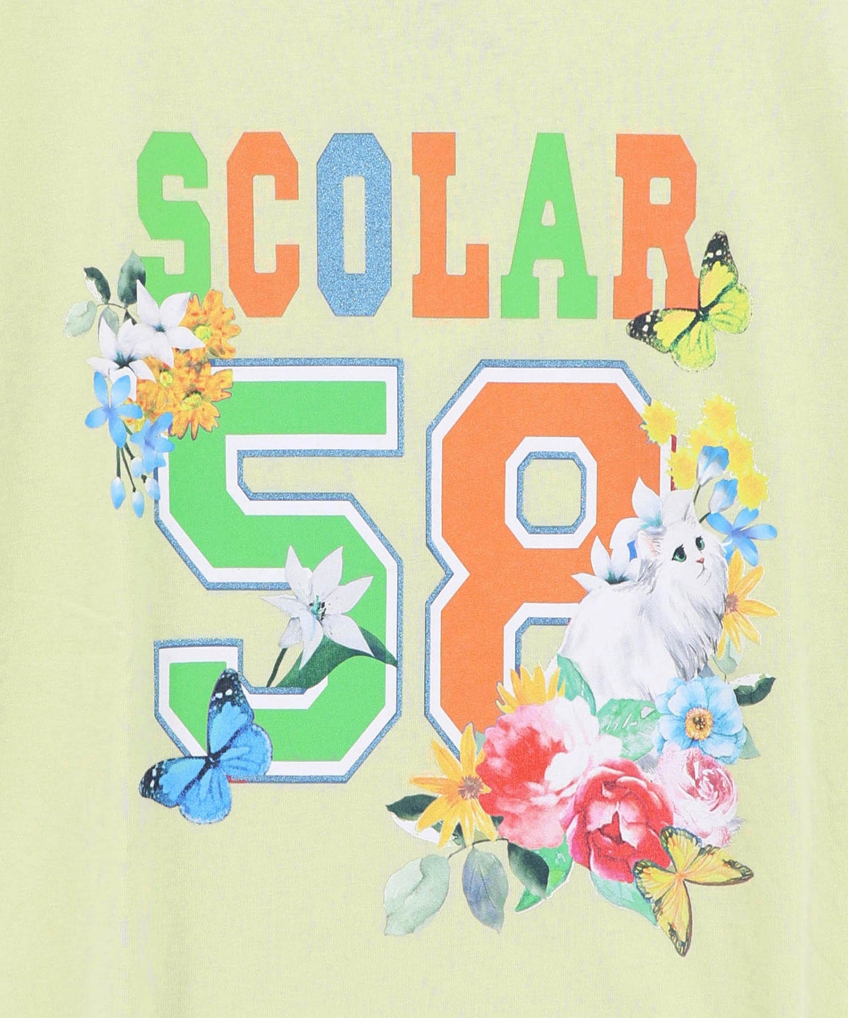花ネコ×スカラーナンバー柄 接触冷感Tシャツ-14