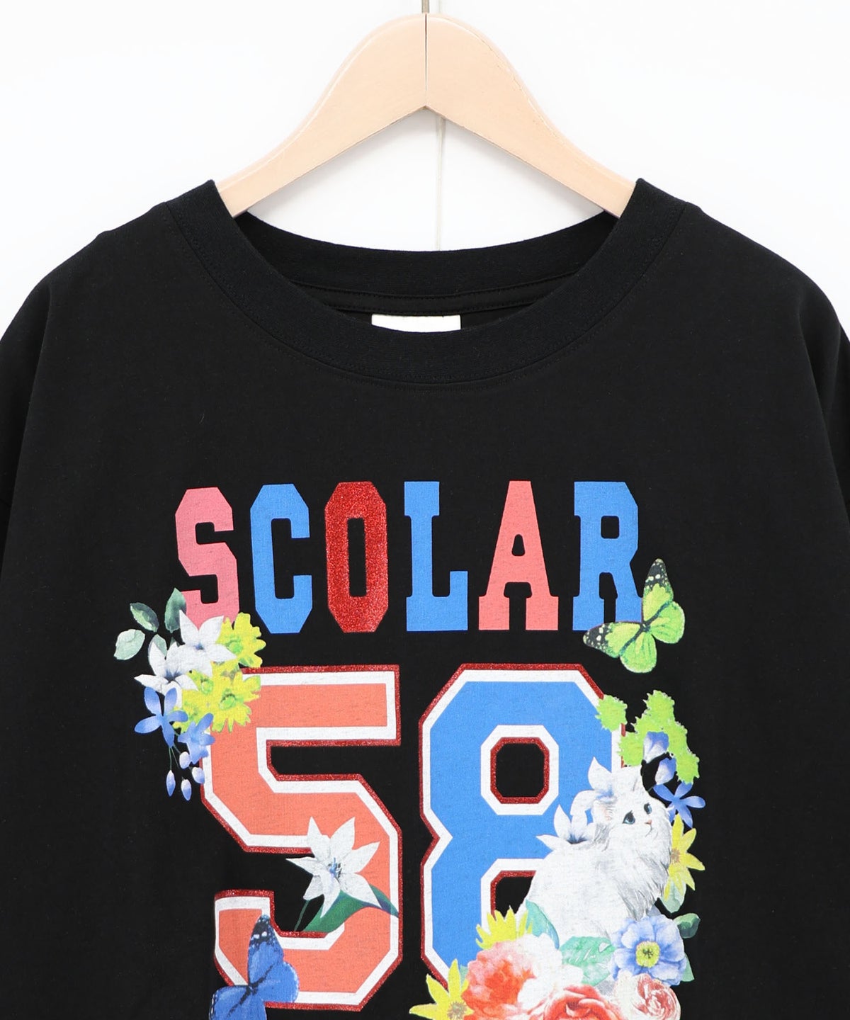 花ネコ×スカラーナンバー柄 接触冷感Tシャツ-15