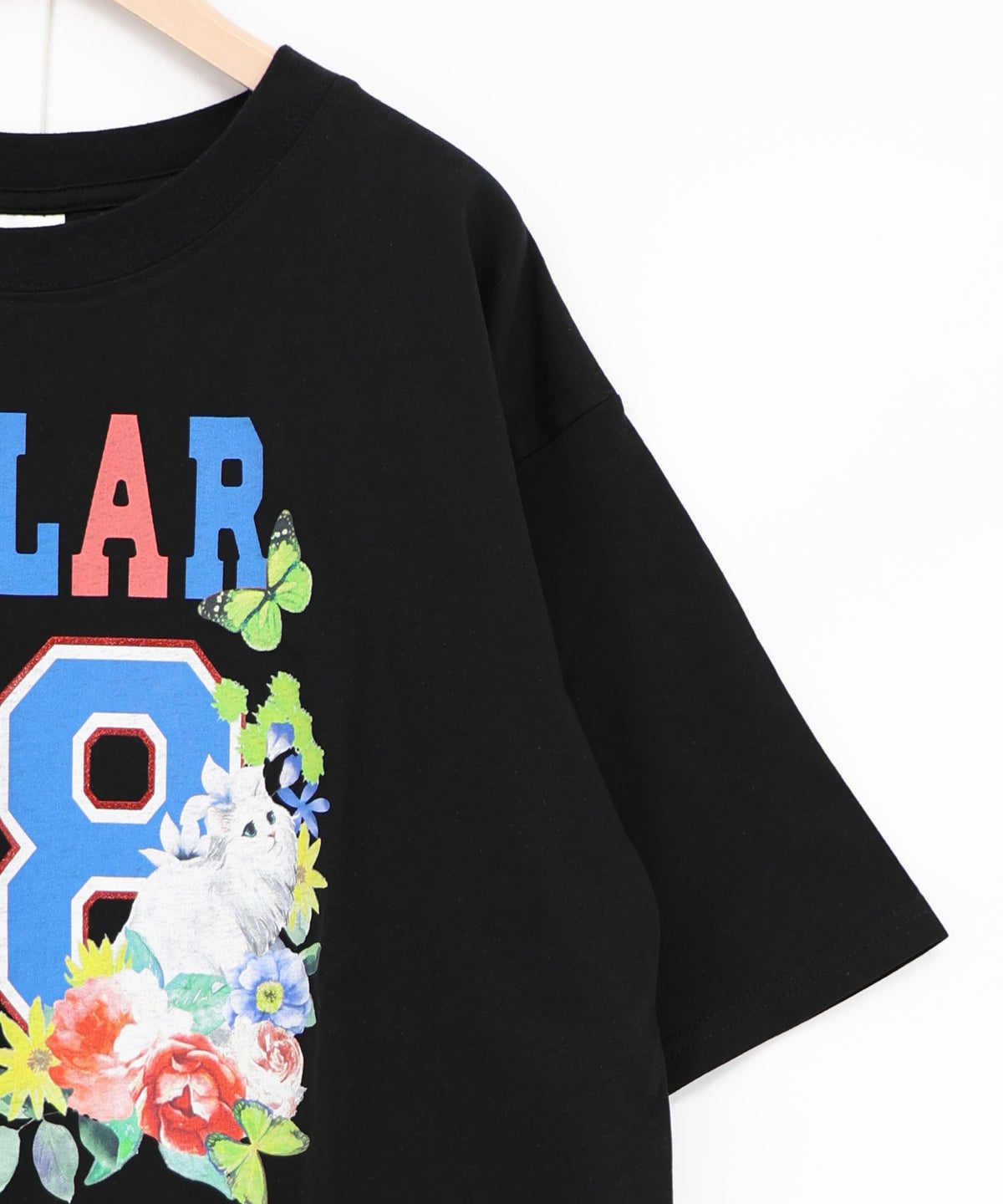 花ネコ×スカラーナンバー柄 接触冷感Tシャツ-16