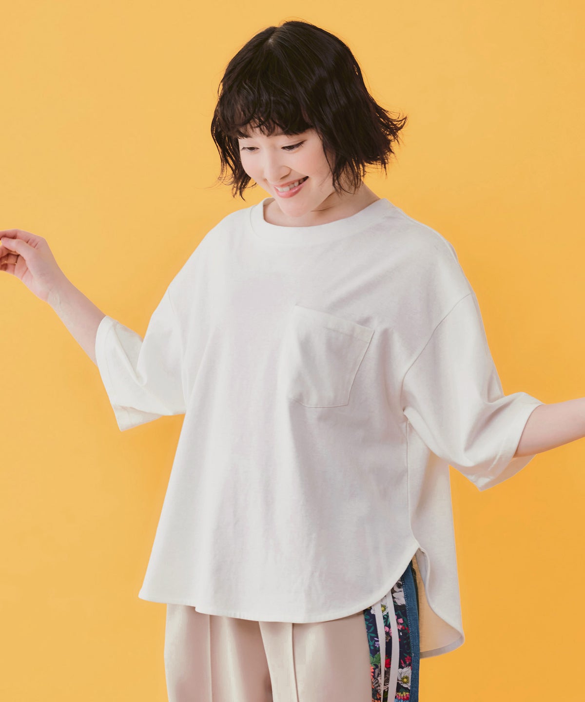 ブラックキャットマジック柄 接触冷感Tシャツ-2