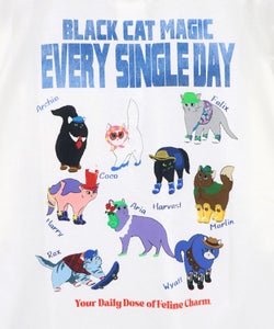 ブラックキャットマジック柄 接触冷感Tシャツ-10