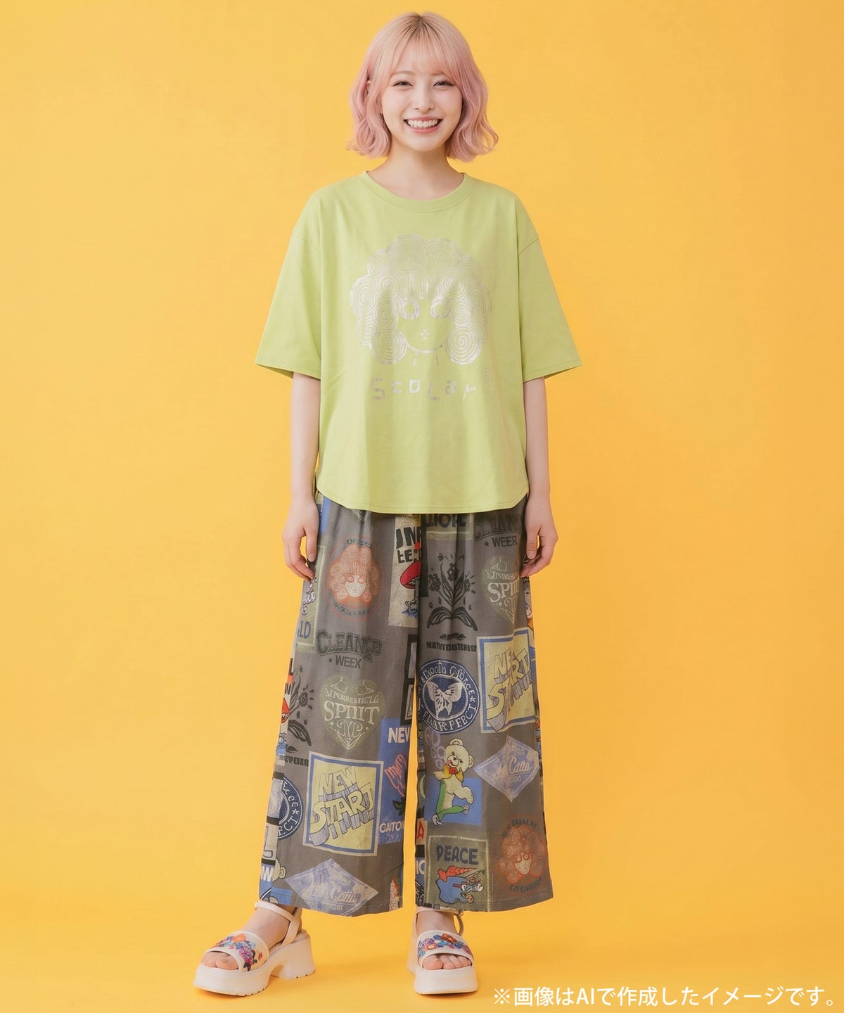 オーロラ箔プリントスカラーちゃん 接触冷感Tシャツ-2