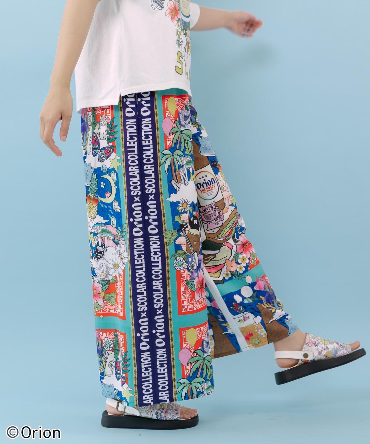 orion×ScoLar スカーフ柄パンツ-3
