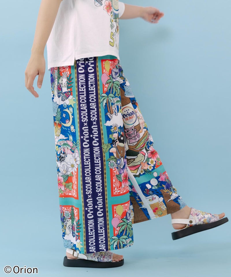 orion×ScoLar スカーフ柄パンツ-3