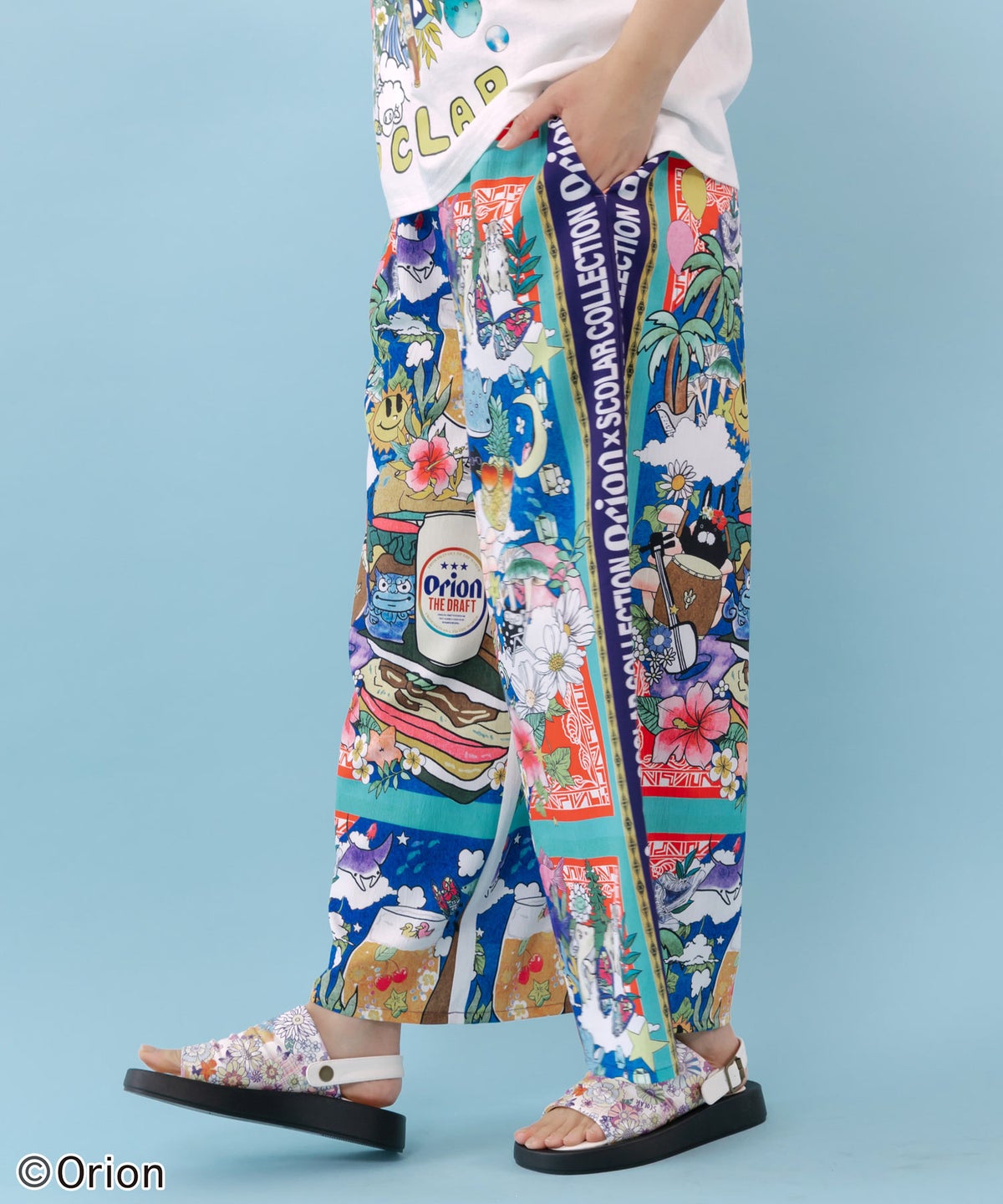 orion×ScoLar スカーフ柄パンツ-4