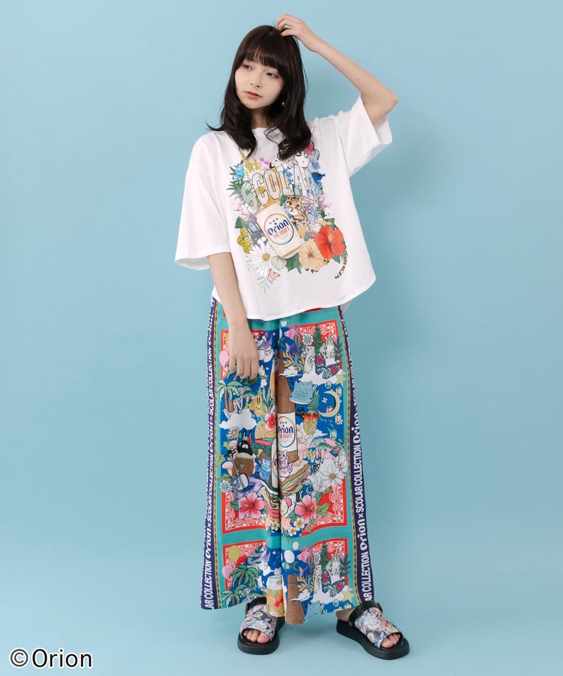 orion×ScoLar スカーフ柄パンツ-7