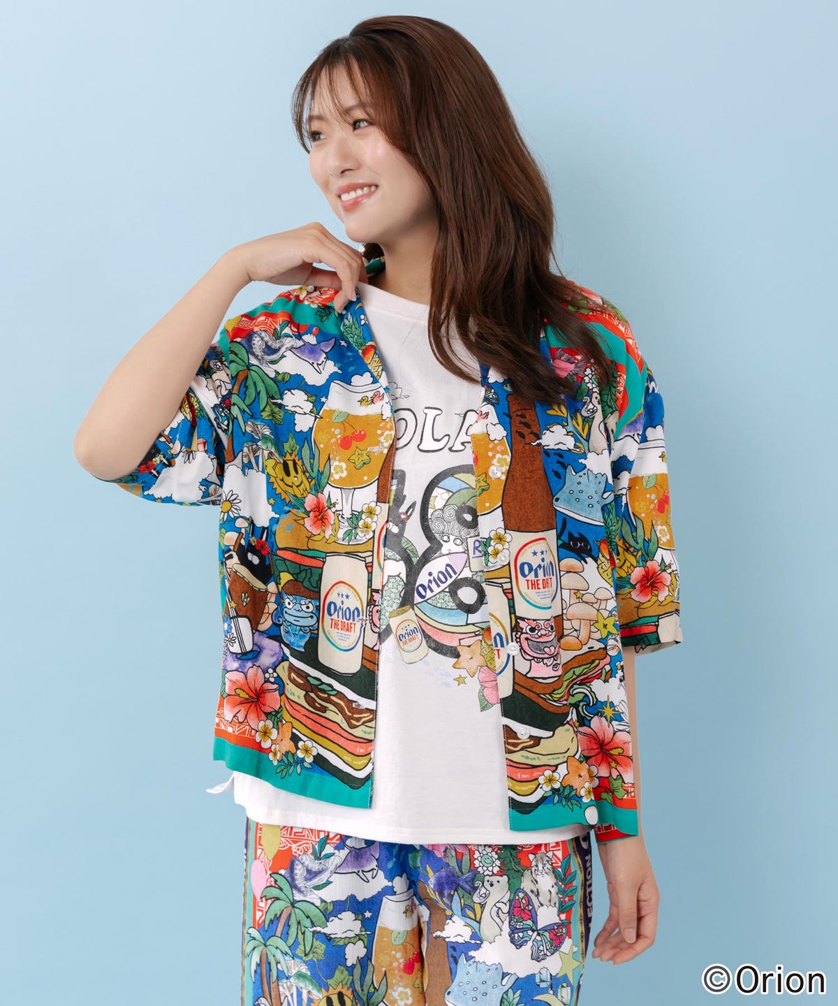 orion×ScoLar スカーフ柄シャツ-1