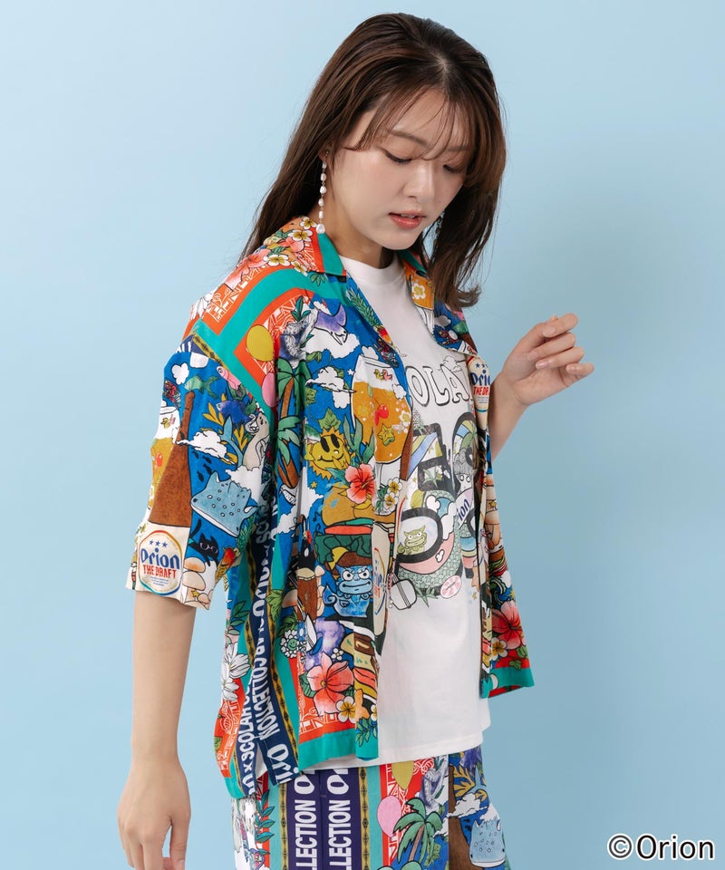 orion×ScoLar スカーフ柄シャツ-4