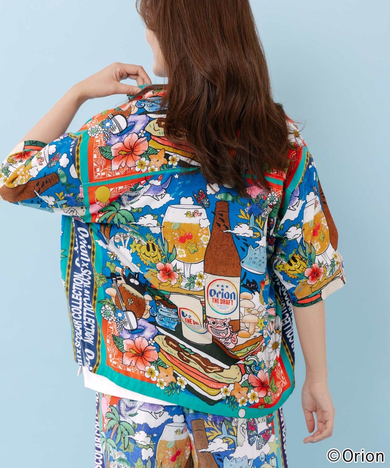 orion×ScoLar スカーフ柄シャツ-6