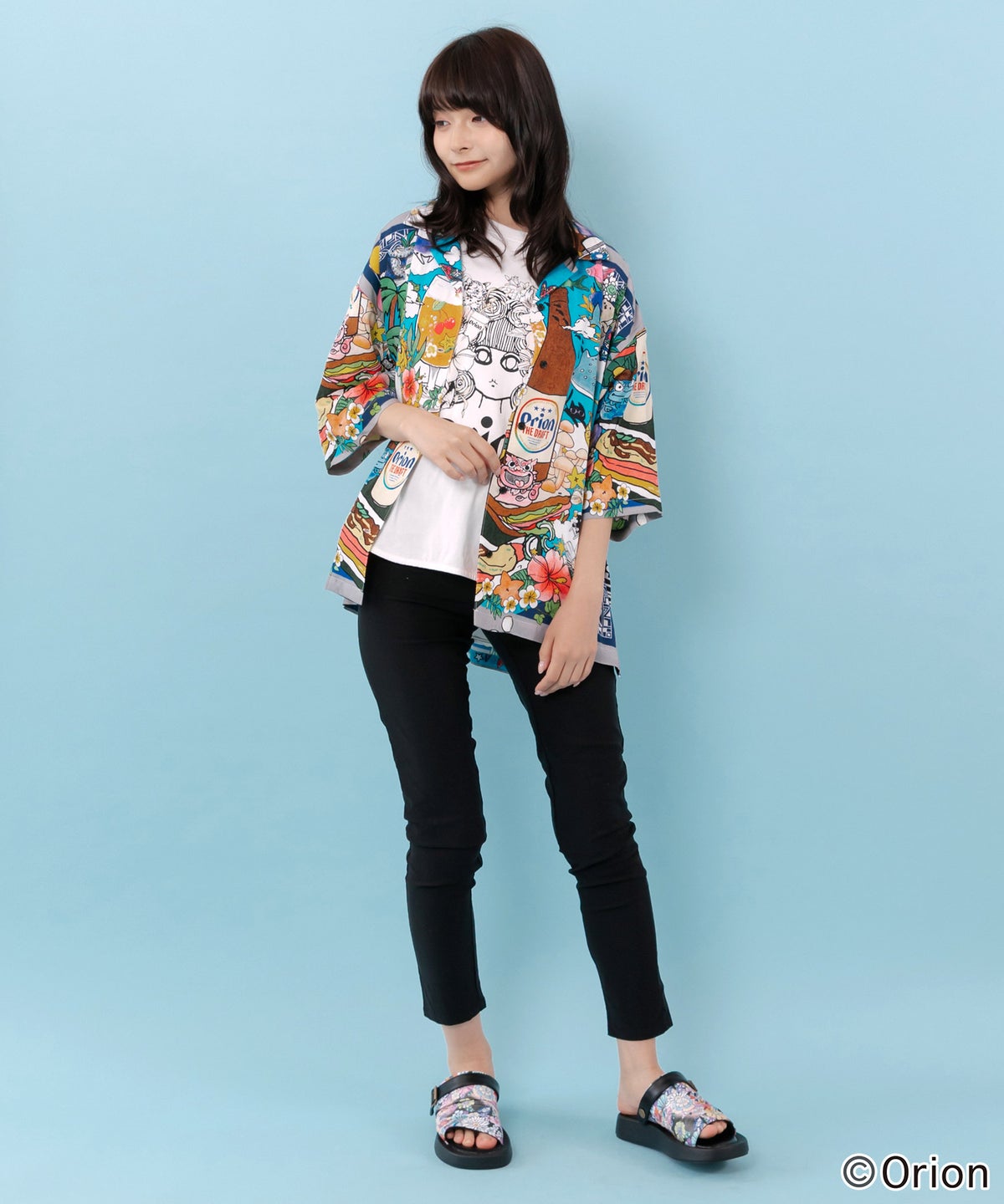 orion×ScoLar スカーフ柄シャツ-10