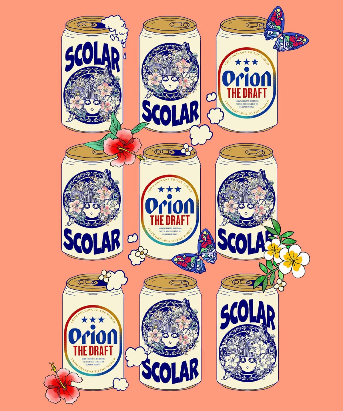 orion×ScoLar Beer缶コレクションTシャツ-18