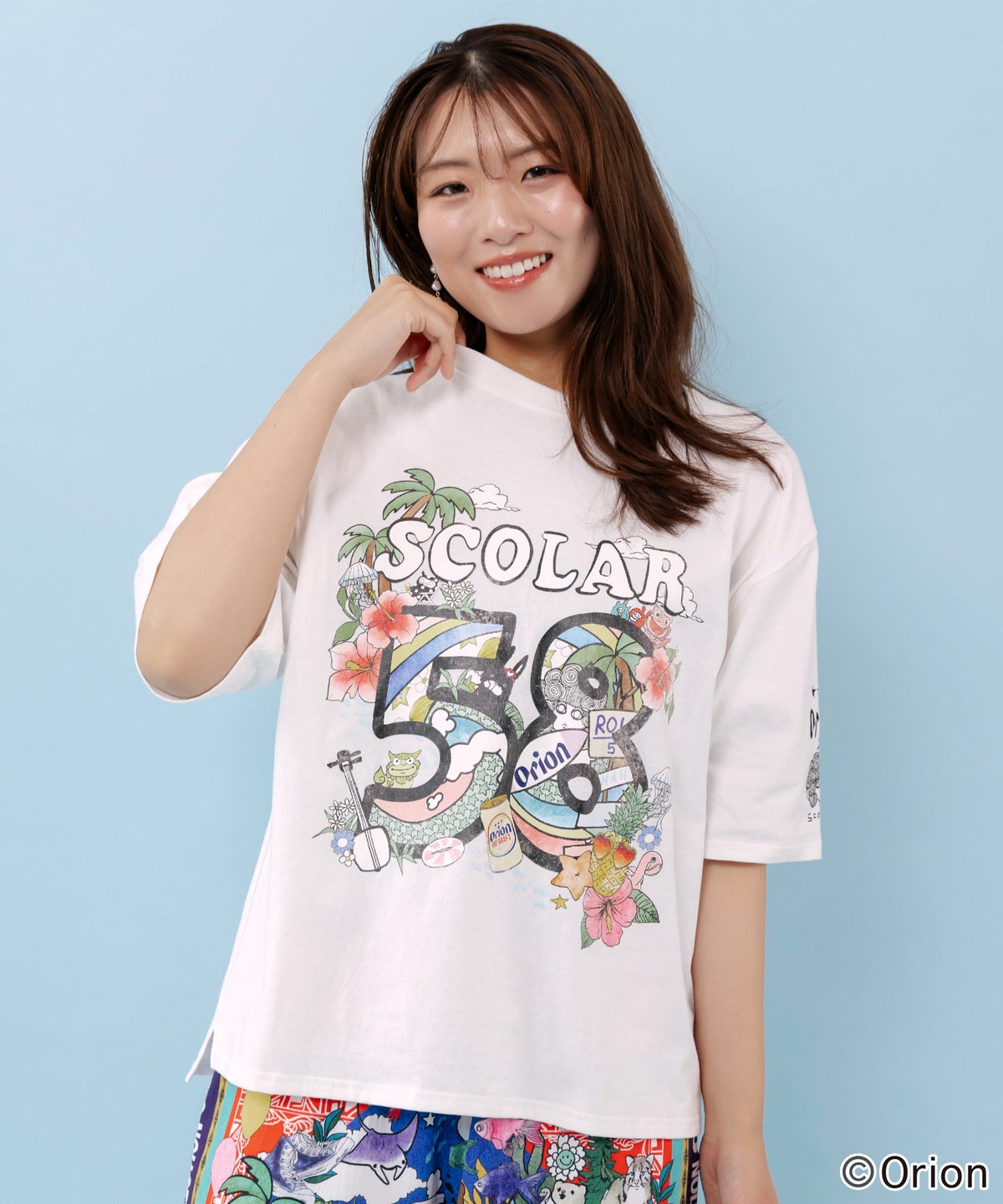 orion×ScoLar ROUTE58沖縄柄Tシャツ-1