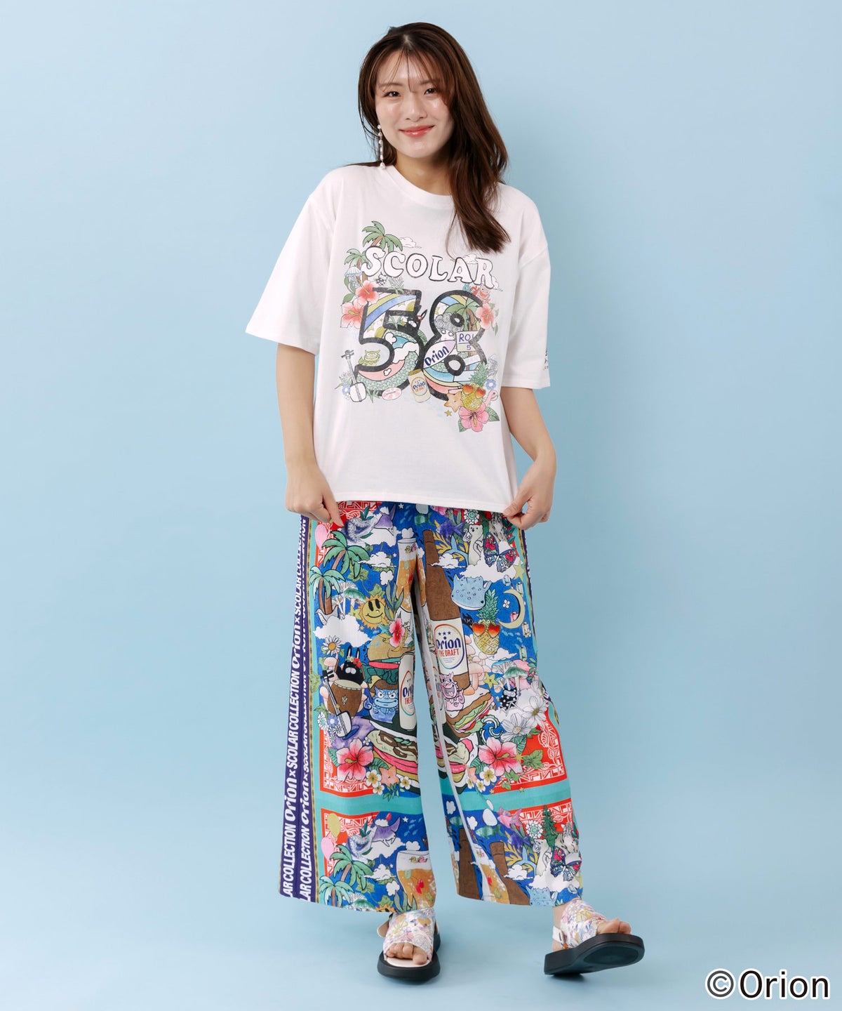 orion×ScoLar ROUTE58沖縄柄Tシャツ-2