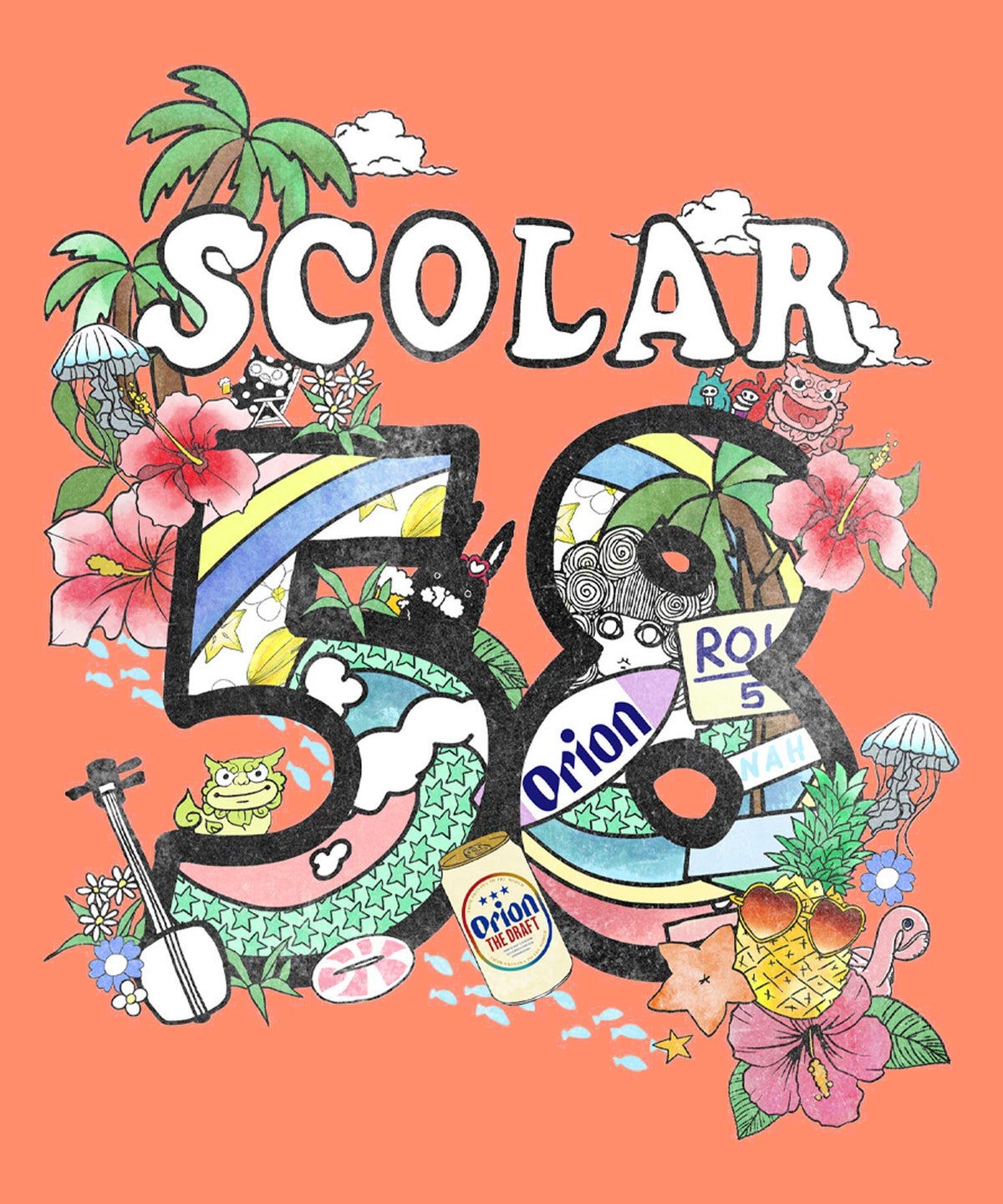 orion×ScoLar ROUTE58沖縄柄Tシャツ-14