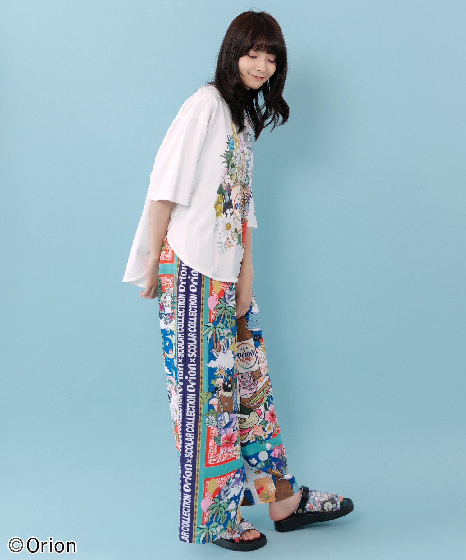 462007：orion×ScoLar ボタニカルパラダイス柄Tシャツの通販-ScoLar