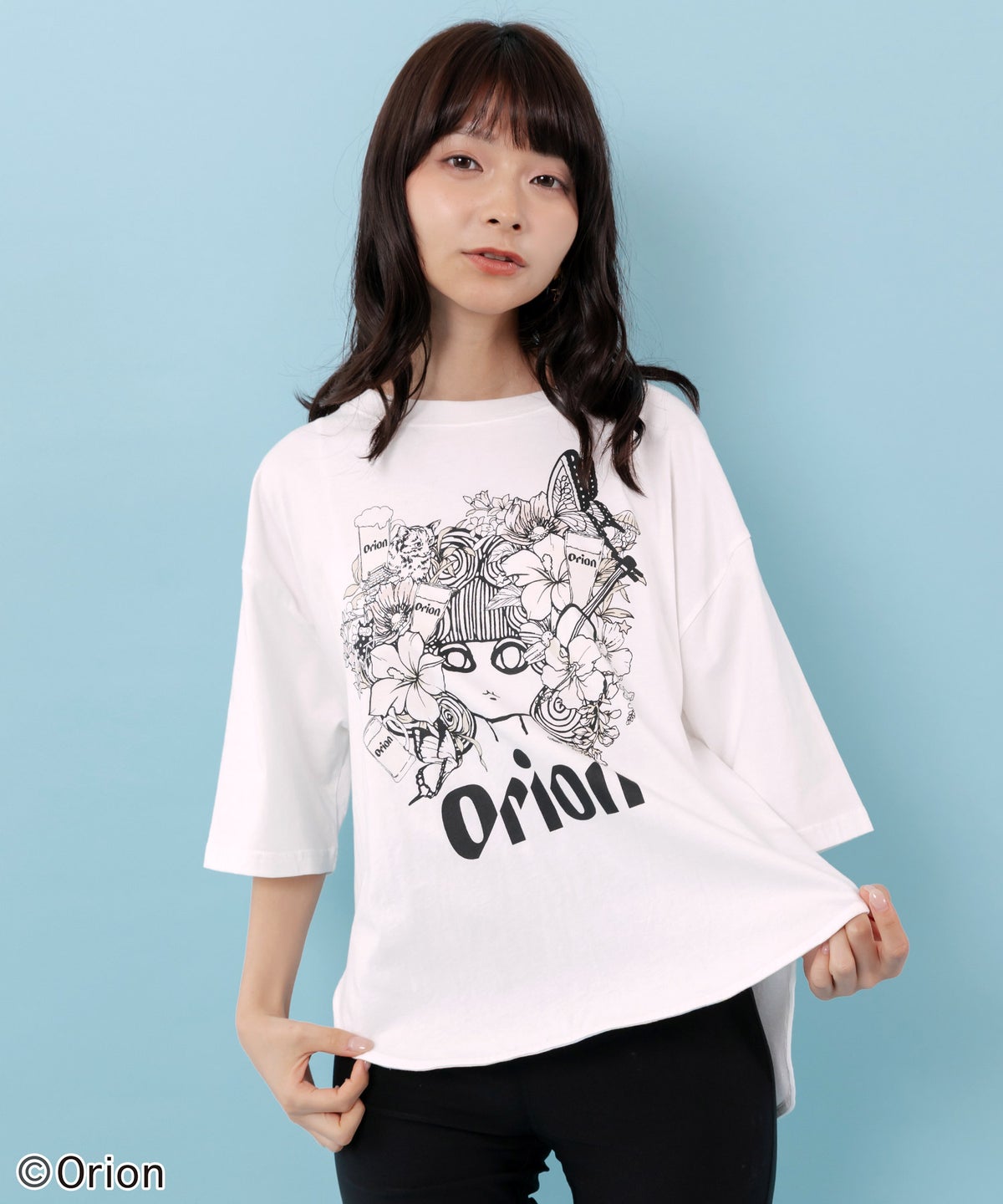 orion×ScoLar フラワーカーニバル柄Tシャツ-1