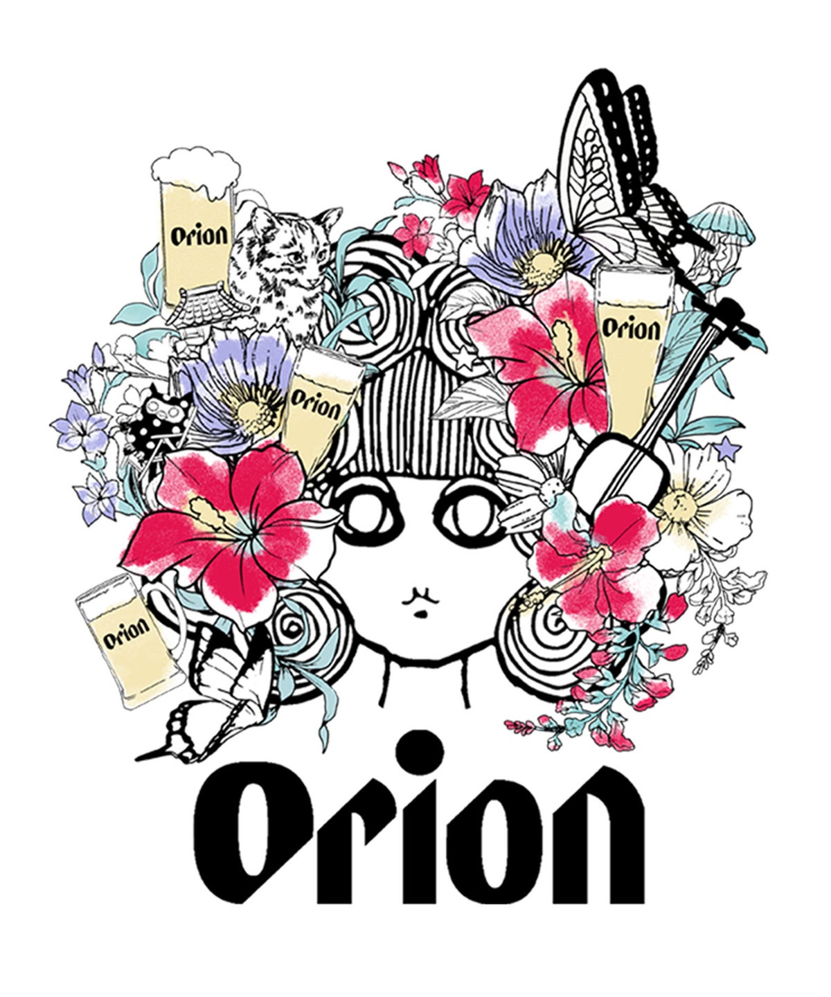 orion×ScoLar フラワーカーニバル柄Tシャツ-11