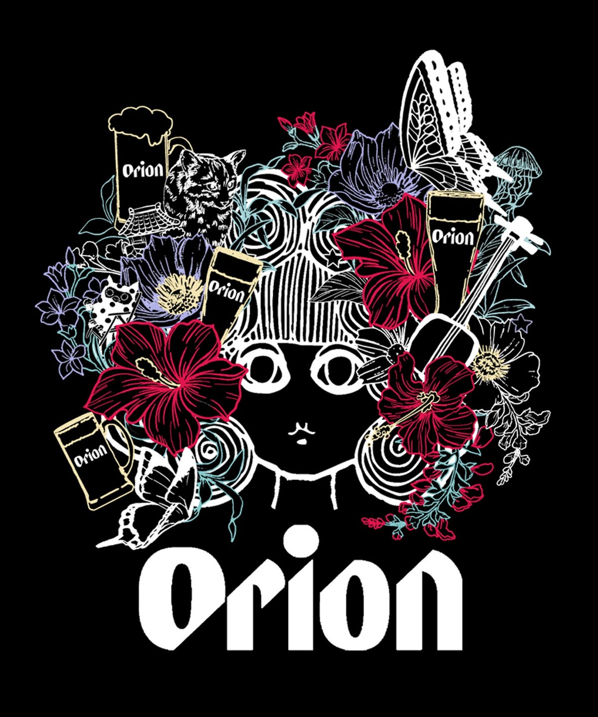 orion×ScoLar フラワーカーニバル柄Tシャツ-13