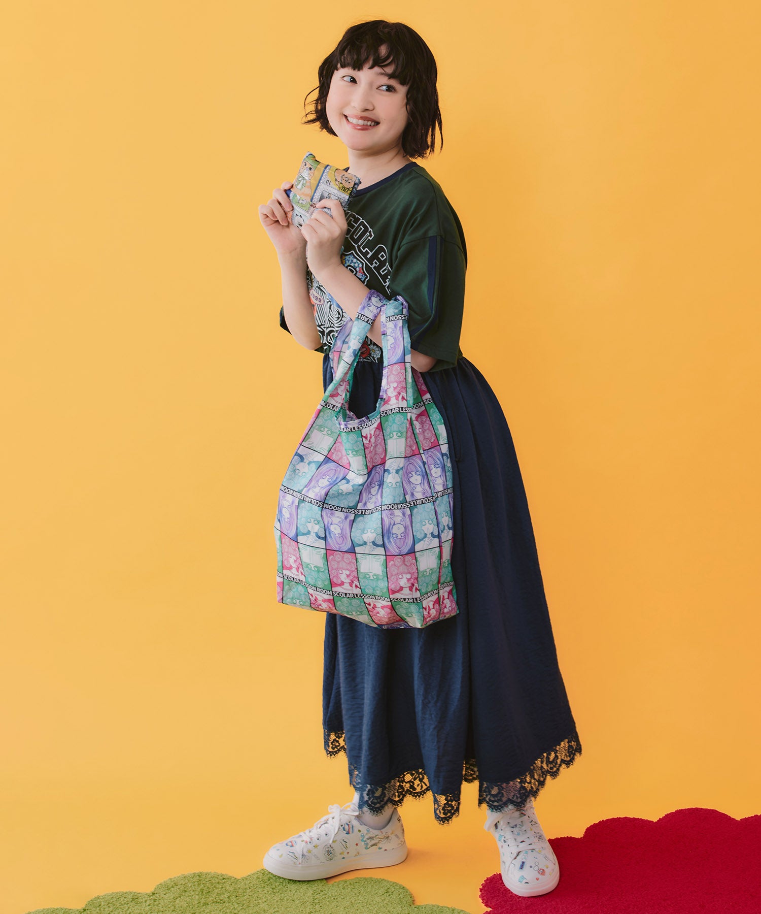 662437：5柄展開 コンパクトエコバッグの通販-ScoLar