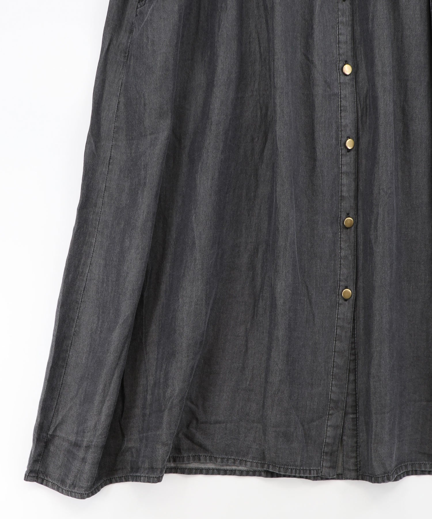 562219：深海のコンサート柄 ベルト付きデニムシャツワンピースの通販